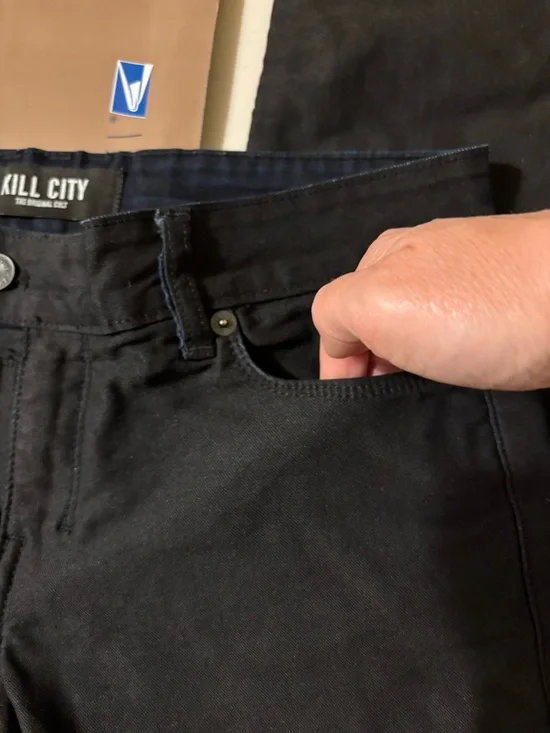 Kill City Women's Black Super Skinny Junkie Jeans Size 27 Front Zip Ankle Grunge - Picture 3 of 13